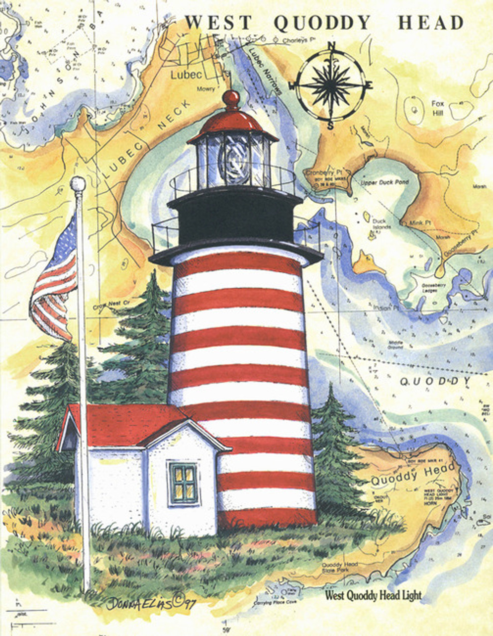 West Quoddy Head Lighthouse Sea Chart