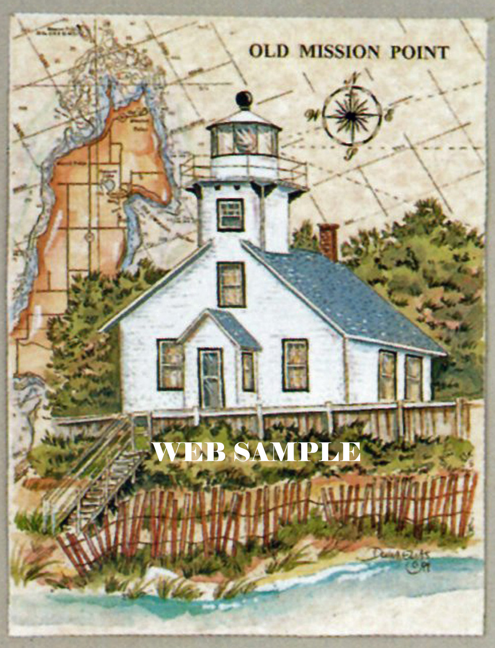 Mission Point Sea Chart Lighthouse