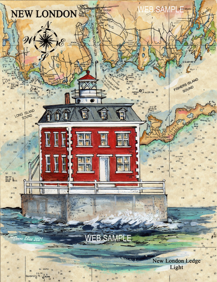 New London Ledge Lighthouse by Donna Elias