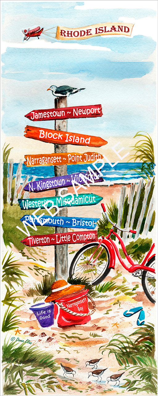 Rhode Island Signpost copyright Donna Elias.