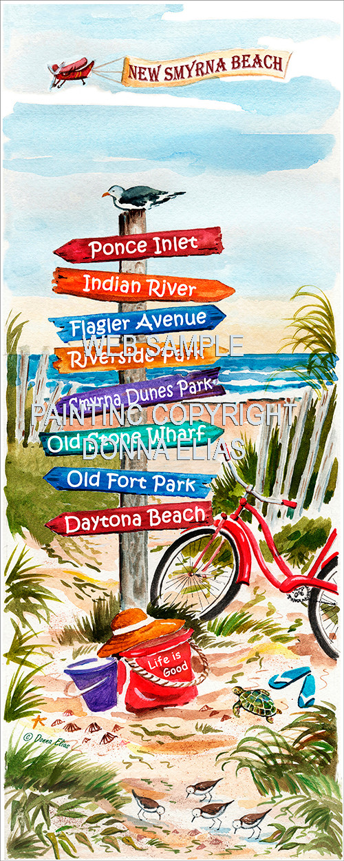 New Smyrna Beach Signpost copyright Donna Elias