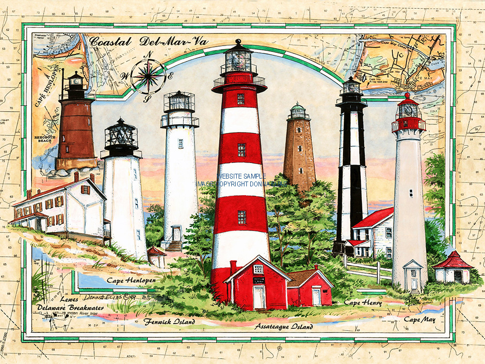 Del Mar Va Sea Chart Collage copyright Donna Elias