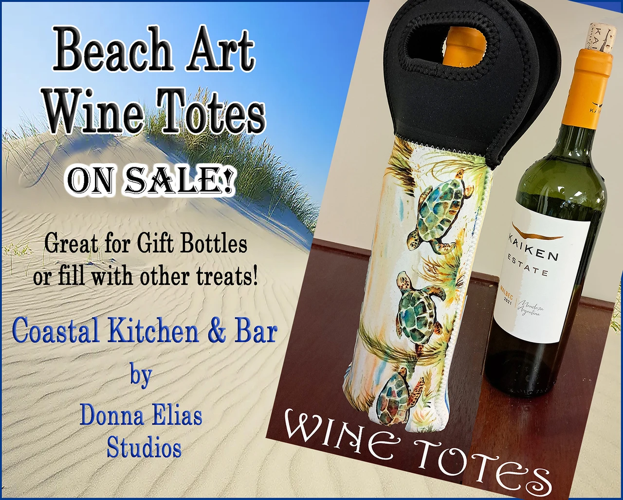 Ocean City Signpost Wine Tote