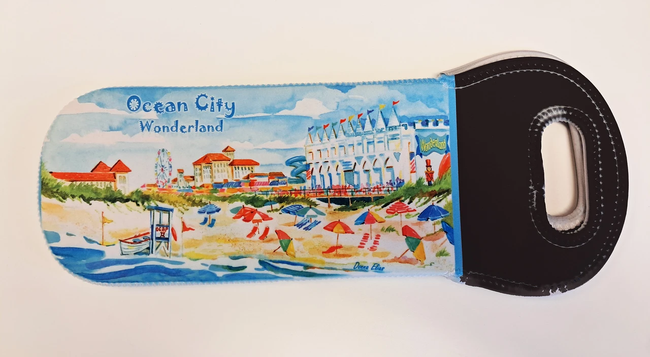 Wonderland Pier, Ocean City Wine Tote Copyright Donna Elias