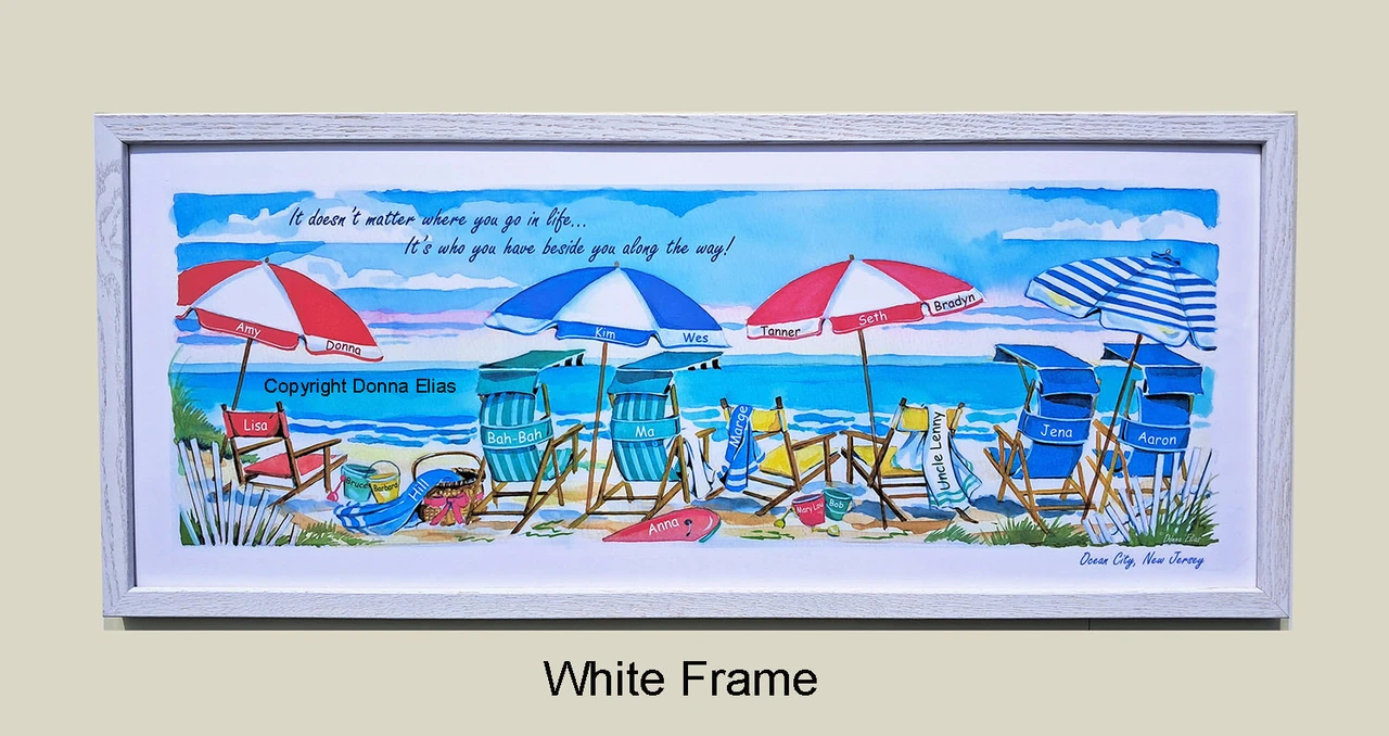 Sample of White Frame with "Chat Group Two" - copyright Donna Elias.