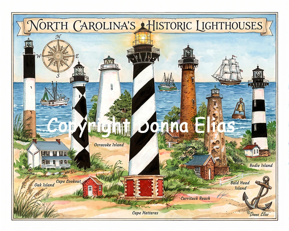 North Carolina's Historic Lighthouses copyright Donna Elias