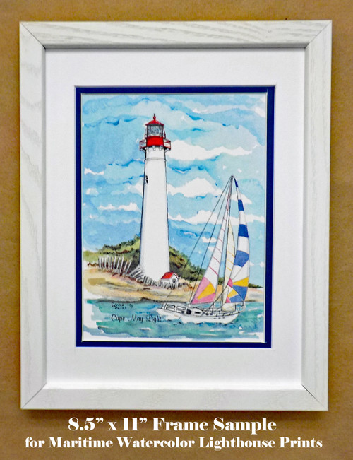 Frame and matting sample (shown with Cape May light)