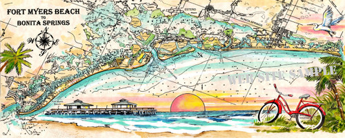 Charting Fort Myers Beach to Bonita Springs copyright Donna Elias