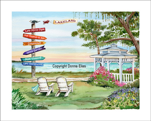 Lakeside Gazebo and Signpost copyright Donna Elias.