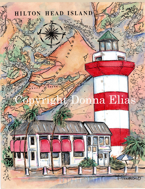 Harbour Town Sea Chart Light © 1995 Donna Elias. Altered by Super Storn Sandy in 2012.
