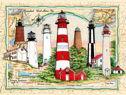 Del Mar Va Sea Chart Collage copyright Donna Elias