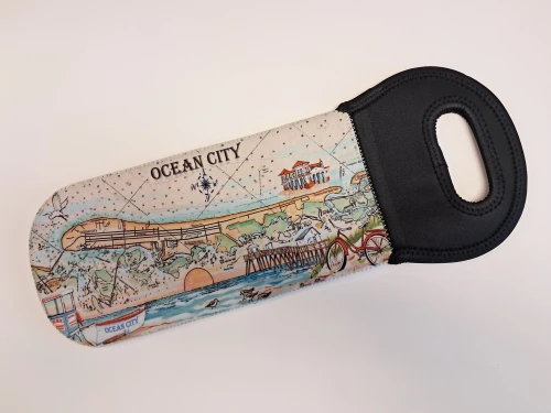 Charting Ocean City, New Jersey Wine Tote copyright Donna Elias
