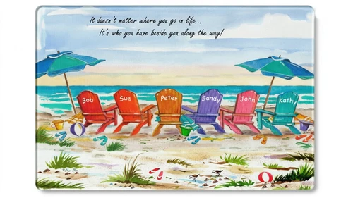 Oceanview Six tempered glass cutting board. Copyright Donna Elias.