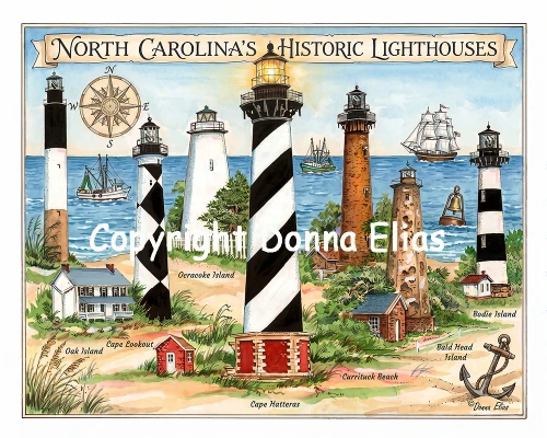 North Carolina's Historic Lighthouses copyright Donna Elias