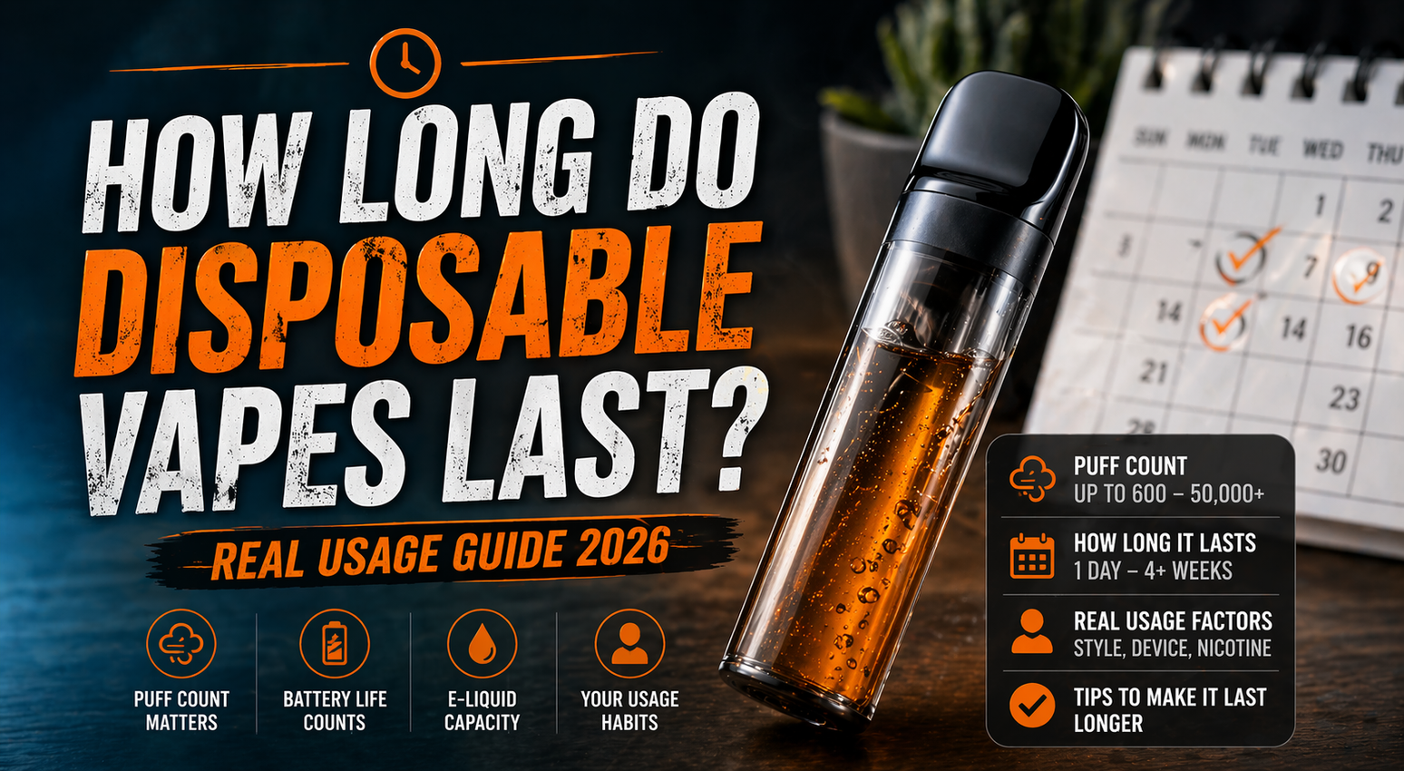 How Long Do Disposable Vapes Last? (Real Usage Guide 2026)