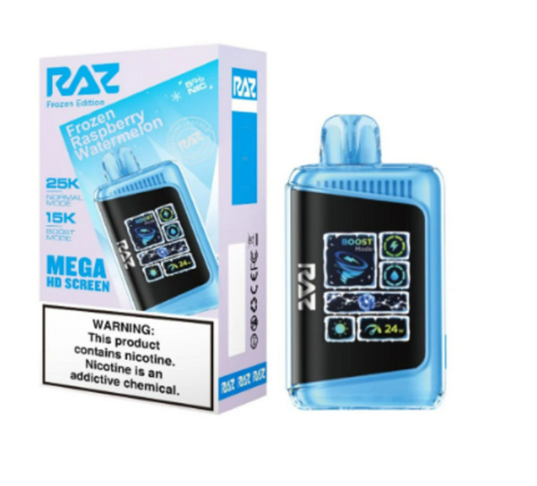 RAZ LTX Frozen Raspberry Watermelon 25000 puffs icy disposable vape device