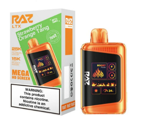RAZ LTX Strawberry Orange Tang 25000 puffs fruity disposable vape