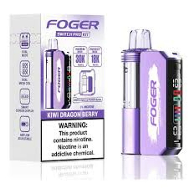 FOGER Switch Pro Kit 30K Puff Kiwi Dragon Berry Fusion flavor vape.