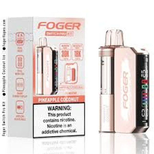 FOGER Switch Pro Kit 30K Puff Pineapple Coconut Island Drift flavor pod vape.