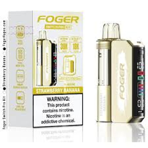 FOGER Switch Pro Pod 30K Puff Strawberry Banana Bliss flavor vape.