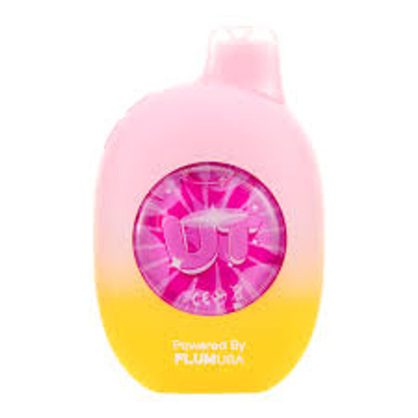 High-capacity FLUM UT White Peach Lemon Head 50,000 puff vape device.