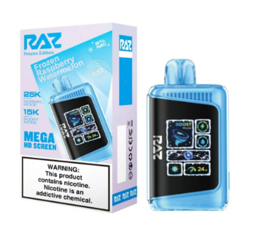RAZ LTX Frozen Raspberry Watermelon 25000 puffs icy disposable vape device
