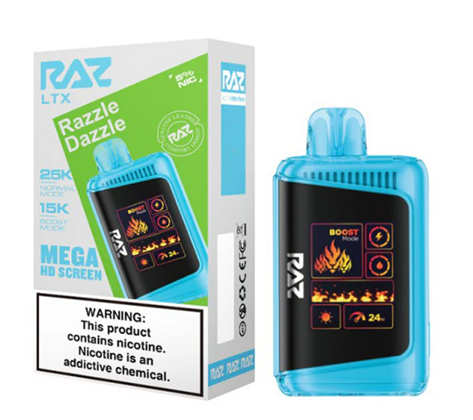 RAZ LTX Razzle Dazzle 25000 puffs bold disposable vape device