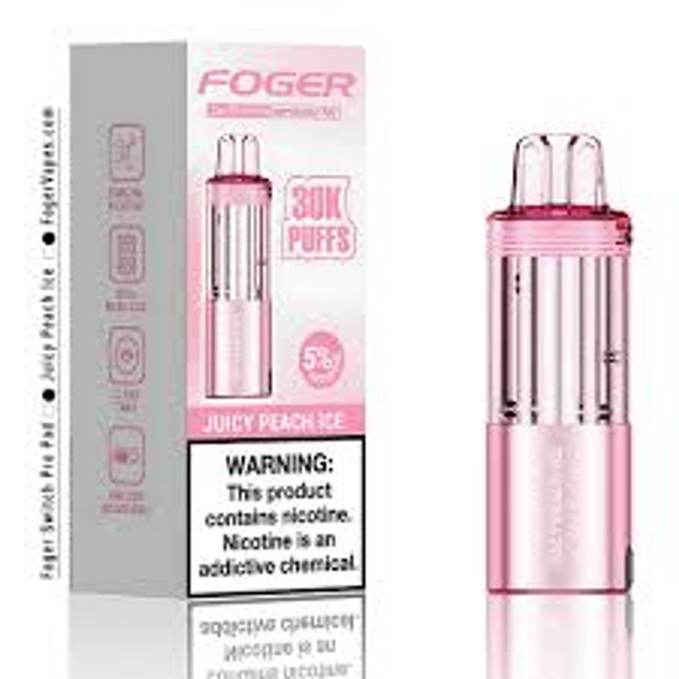FOGER Switch Pro 30K Puff Juicy Peach Ice Fusion flavor pod vape.
