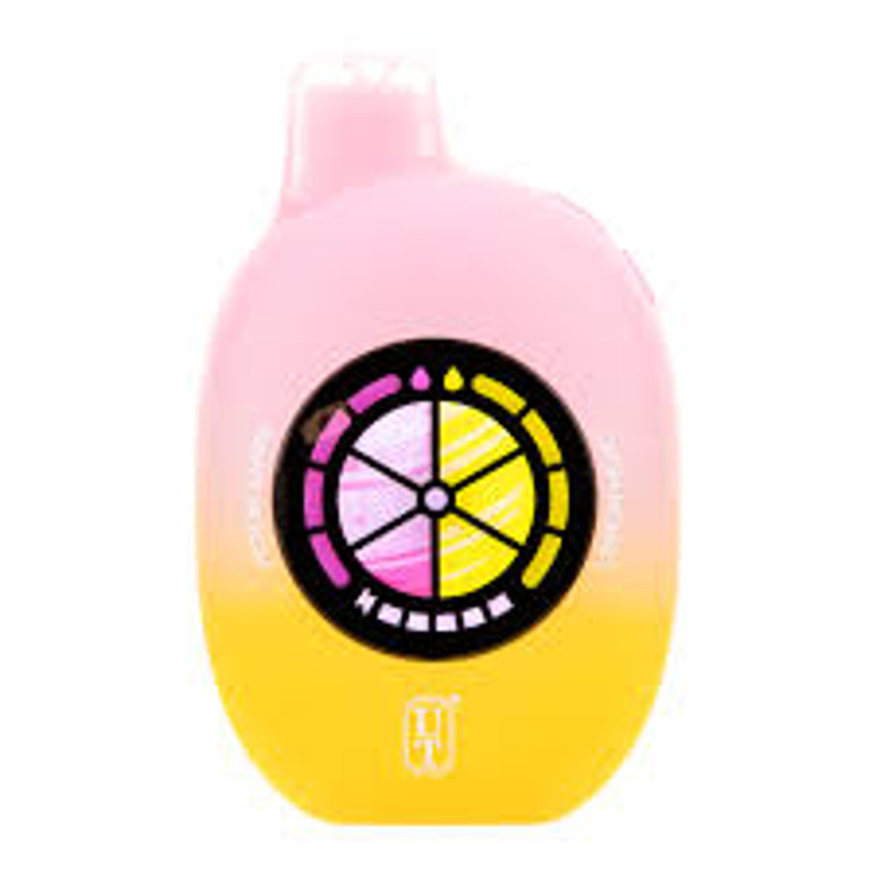 Fruity FLUM UT White Peach Lemon Head disposable vape.