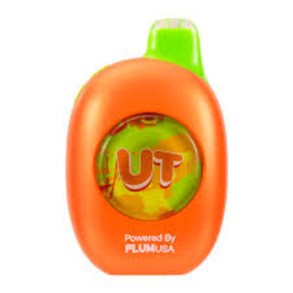 High-capacity FLUM UT Thai Mango & Juicy Peach 50,000 puff vape device.