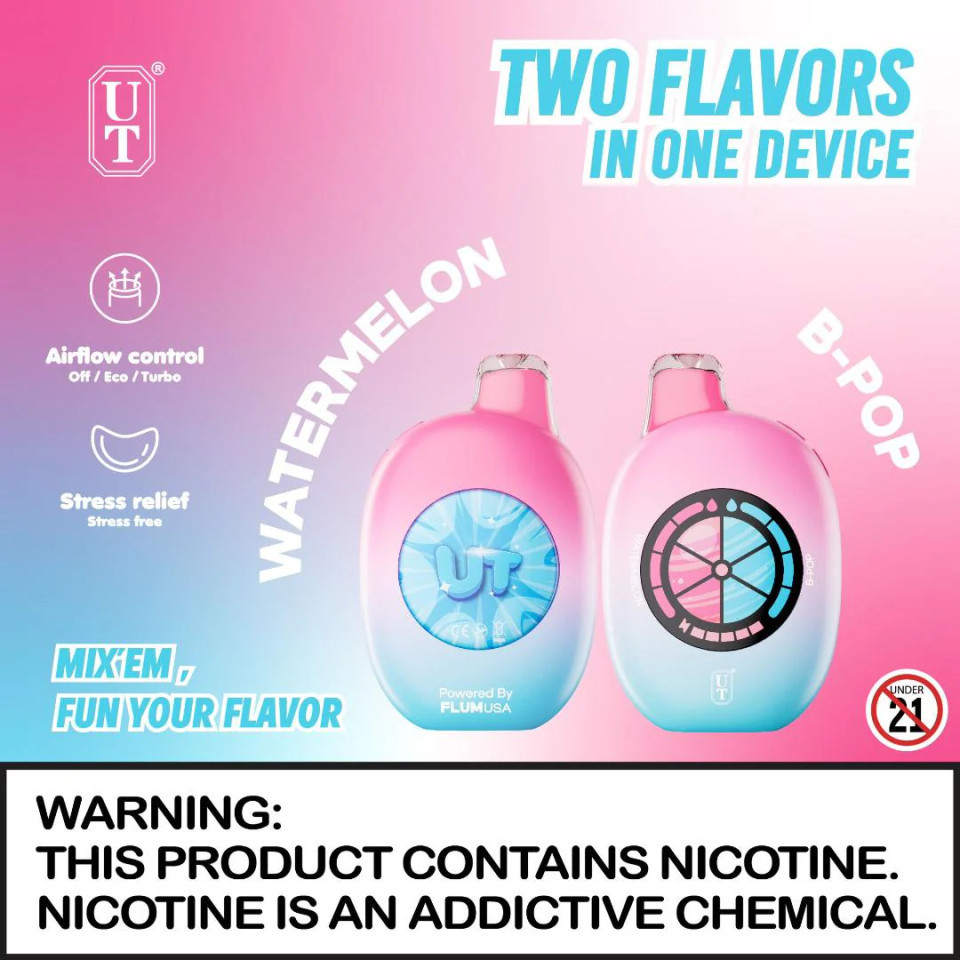 FLUM UT Watermelon B-Pop 50K Puffs disposable vape.
