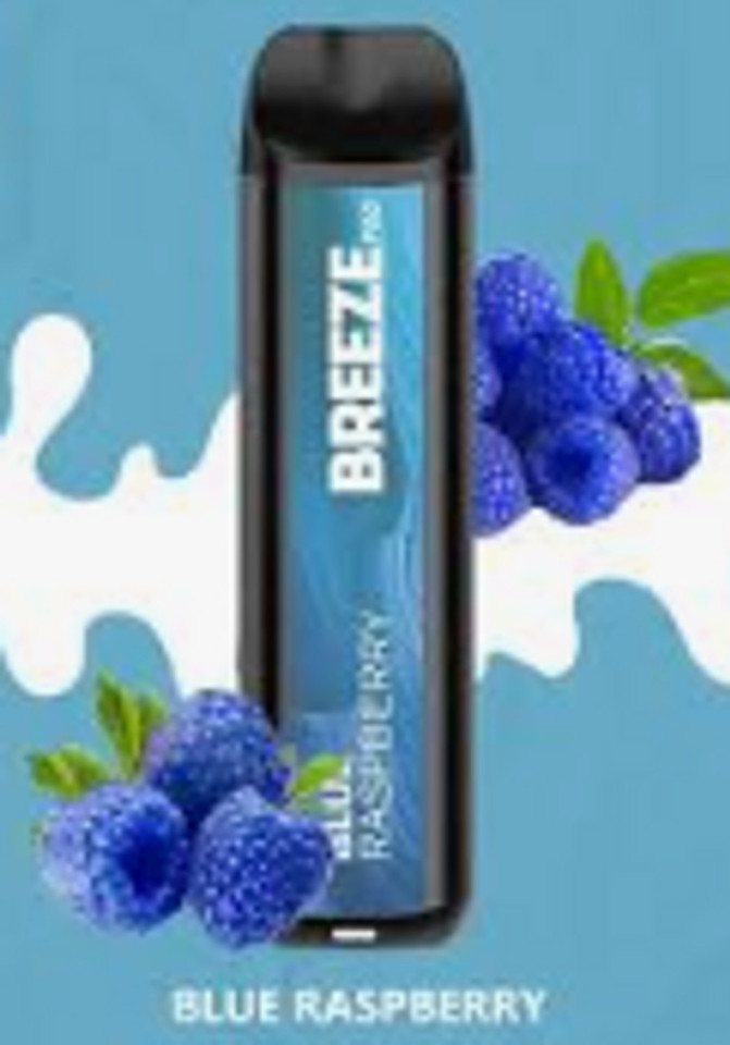 Breeze Pro 2K blue raspberry disposable vape 5% nicotine.
