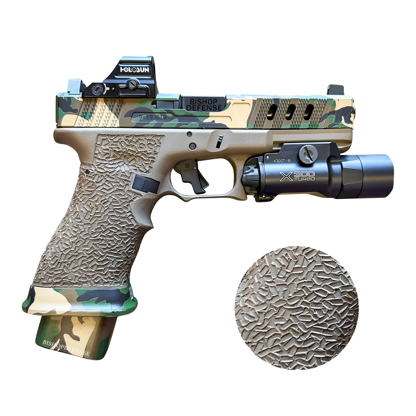 Custom Hand Stipple - Rice Pattern with Scallop