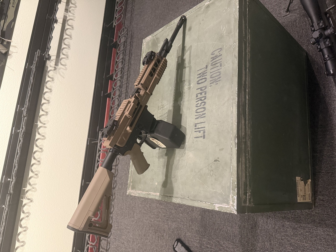 BELT FED UPPER BISHOP DEFENSE AR15 WITH FRT