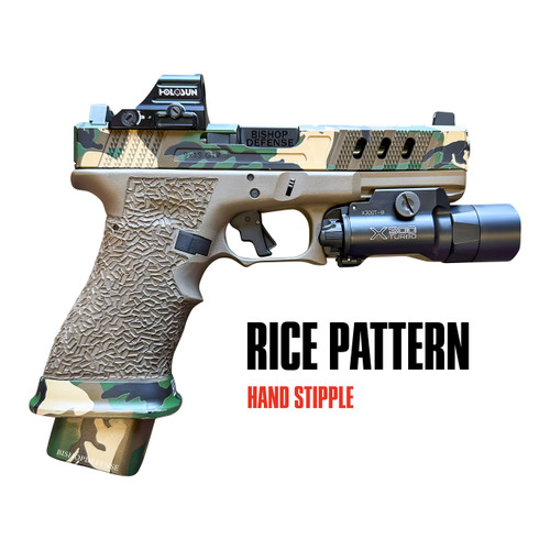 Custom Hand Stipple - Rice Pattern with Scallop Custom Hand Stipple - Rice Pattern with Scallop