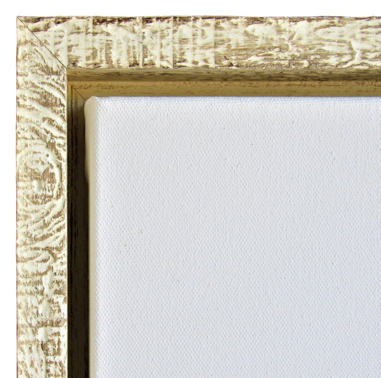 Weathered White Floater Frame For 1.5 Deep Canvas