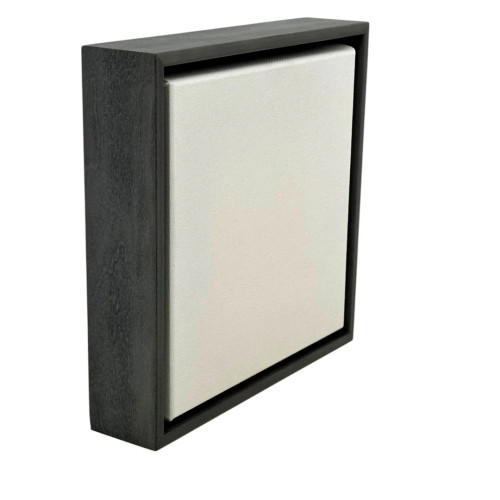 A sleek Smoke Gray Cherry floater frame showcasing clean edges and a modern profile, perfect for enhancing 1.5" deep art canvas with a refined gallery look.