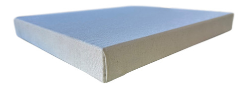 Natural unprimed 1.5" gallery wrapped canvas with clean folded edges, offering a raw cotton surface ideal for personalized gesso application and fine-art preparation.