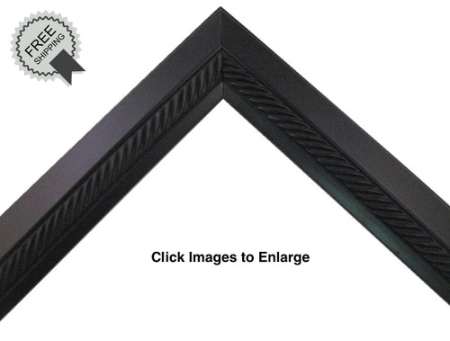 This Black Braided Picture Frame showcases a decorative rope-style center and 1" deep profile, perfect for enhancing 3/4" canvas artwork with a premium, elegant finish.