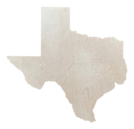 Large 47" Texas state wood cutout made from quality birch, perfect for painting, crafting, wall art, and décor projects.