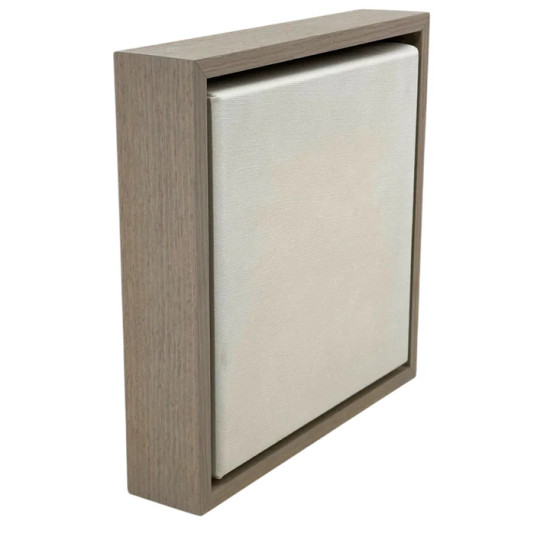 A modern natural wood grain floater frame designed for 1.5" deep canvases, offering clean lines, subtle texture, and a warm organic finish for contemporary artwork display.