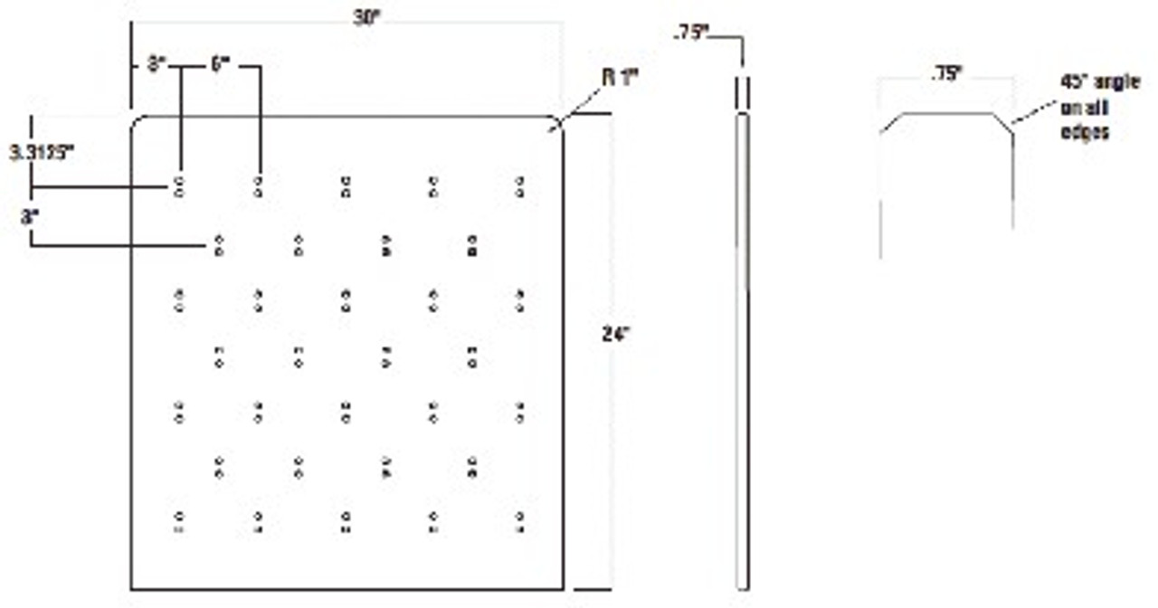 Inter Dyne Systems APB-3636 Acrylic Lab Pegboard Drying Rack, 36 x 36