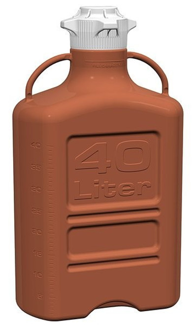 EZgrip Carboy, 40L, Amber HDPE, 120mm Cap, 15K-5121-OEM