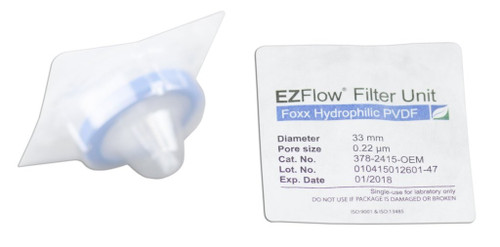 EZFlow Syringe Filter, 0.22um, 33mm, Hydrophilic PVDF, 378-2415-OEM