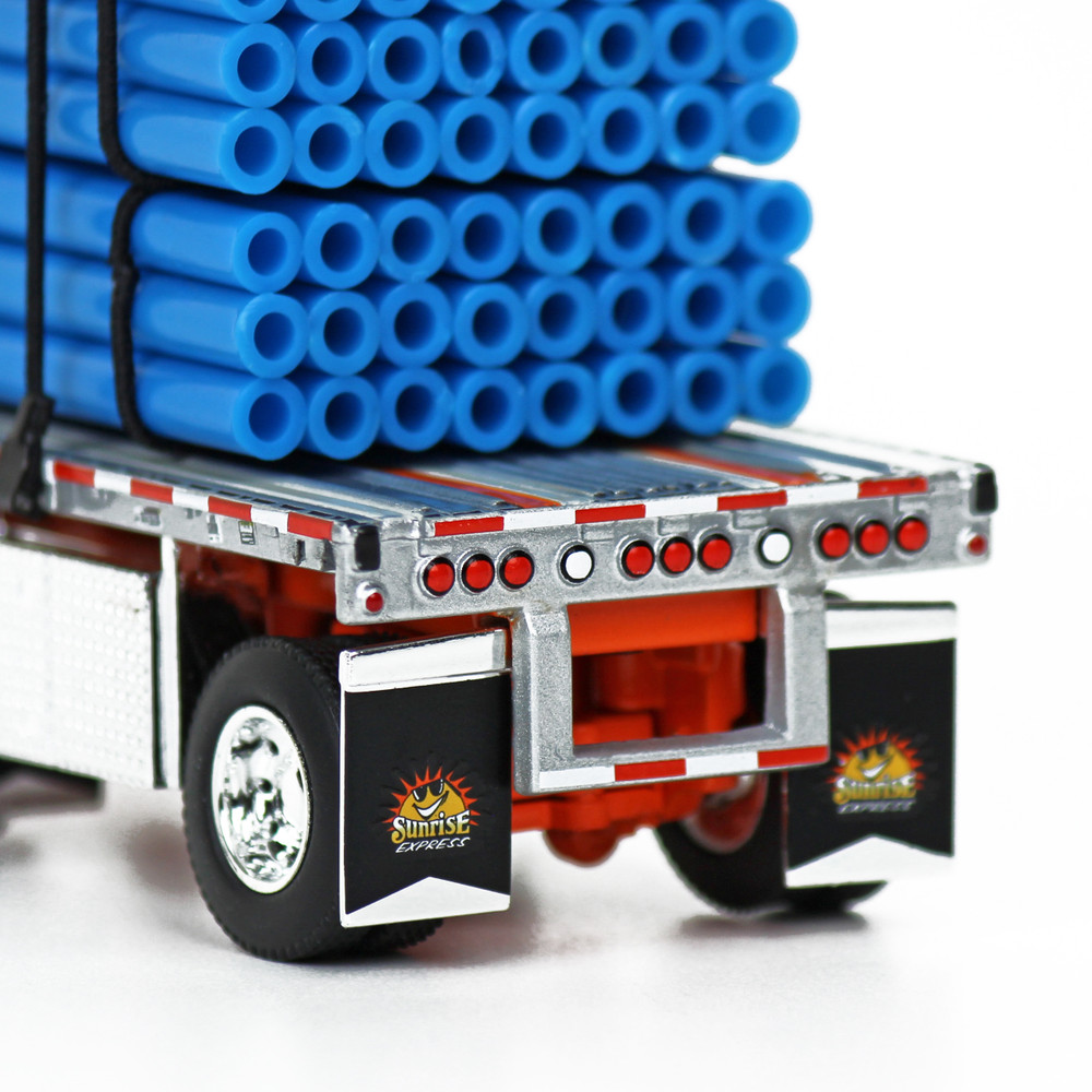 69-0700: Big Rigs #1: Kelsey's Trucking "Sunrise Express" 
1/64 Scale Peterbilt Model 359 Diecast Truck Replica