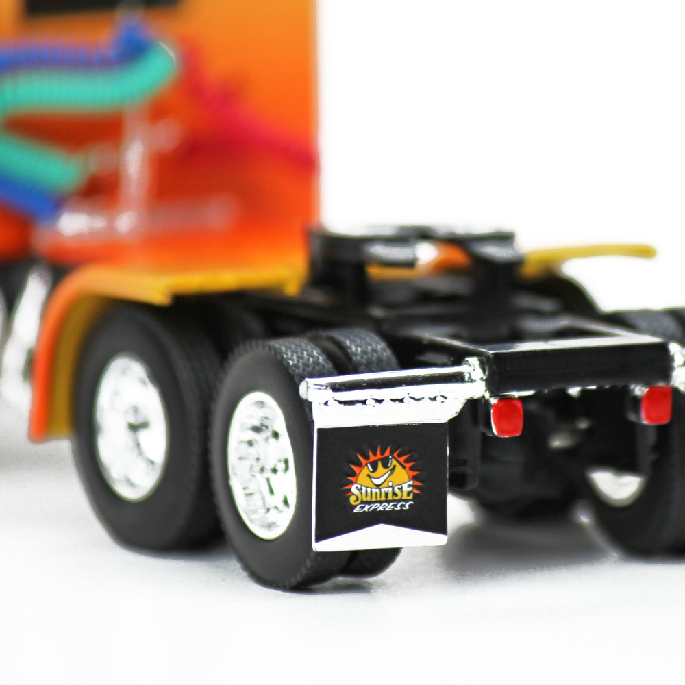 69-0700: Big Rigs #1: Kelsey's Trucking "Sunrise Express" 
1/64 Scale Peterbilt Model 359 Diecast Truck Replica