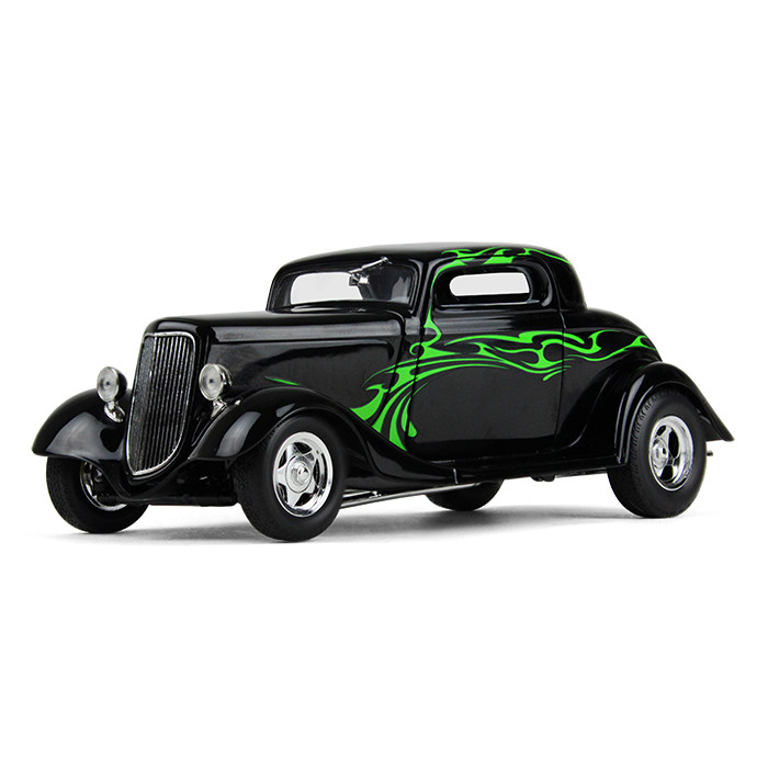 Black/Lime Green Ford Coupe Street Rod