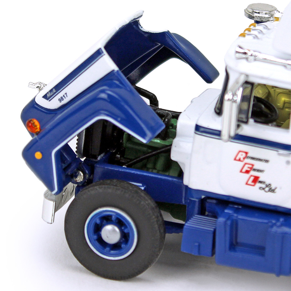 60-0632: Fallen Flag #31 RFL (Refrigerated Freight Lines) 
1/64 scale Mack R Day Cab and 40' Vintage Reefer Trailer