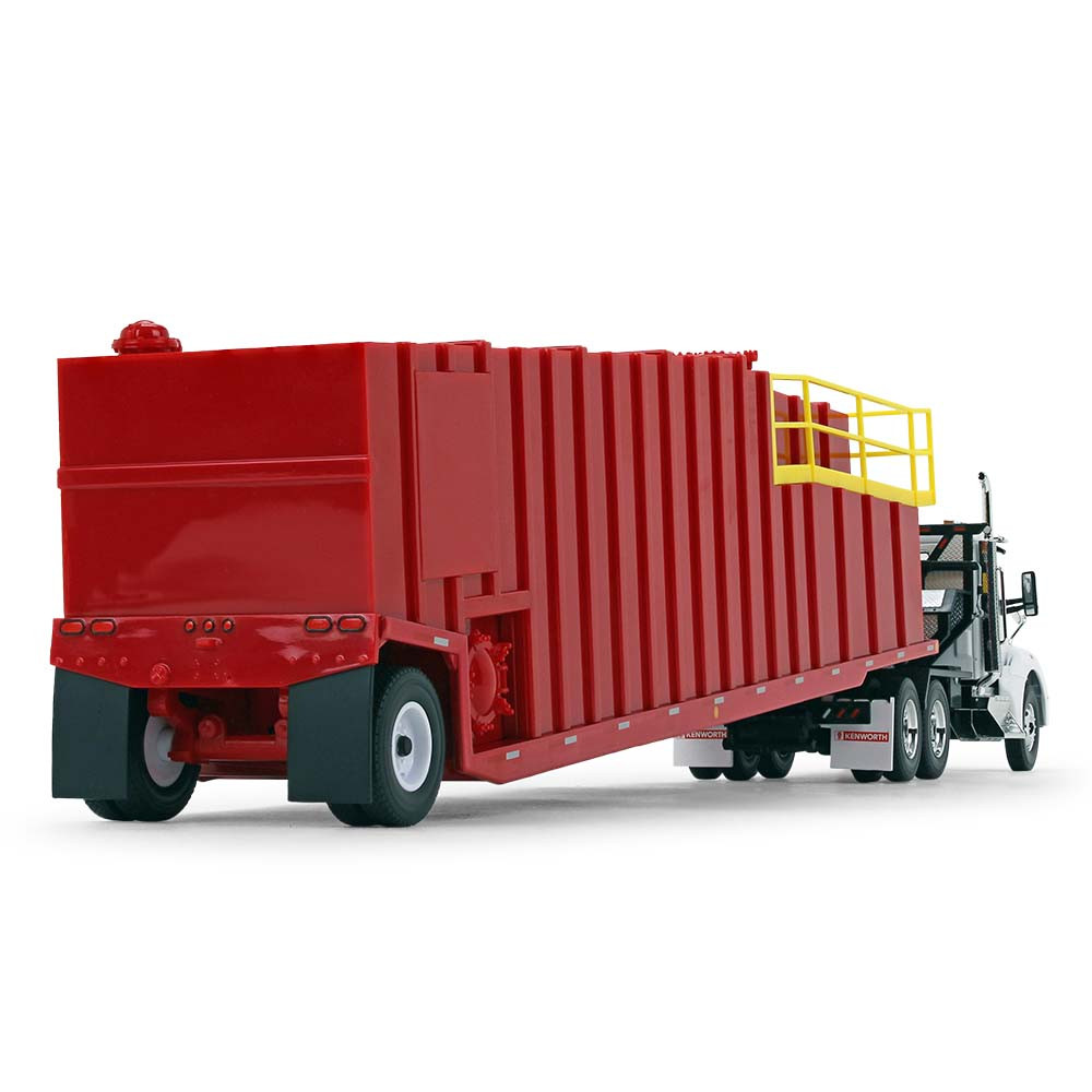White/Viper Red Kenworth T880 Winch Truck and Pinnacle Frac Tank