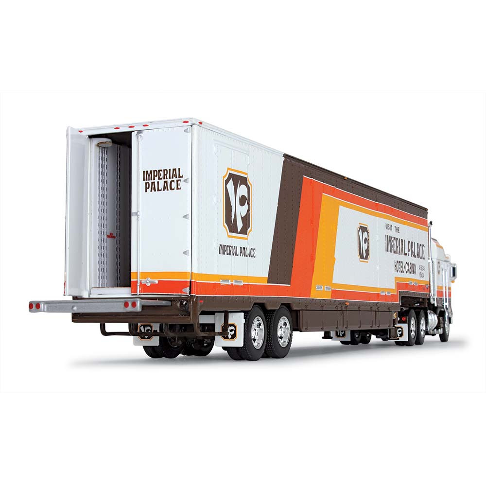60-1226: Fallen Flag #44: Imperial Palace 
1/64 scale Kenworth K100 Aerodyne Sleeper & Kentucky Moving Trailer